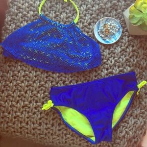 Blue and Neon Bikini